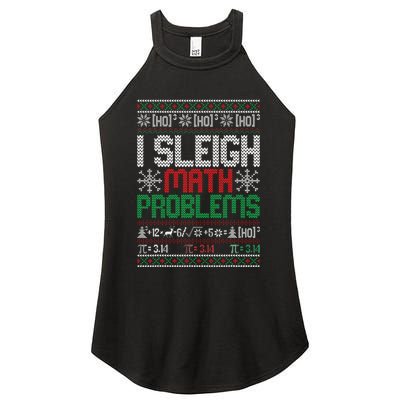 Math Teacher I Sleigh Math Problems Christmas Ugly Sweater Women's Perfect Tri Rocker Tank