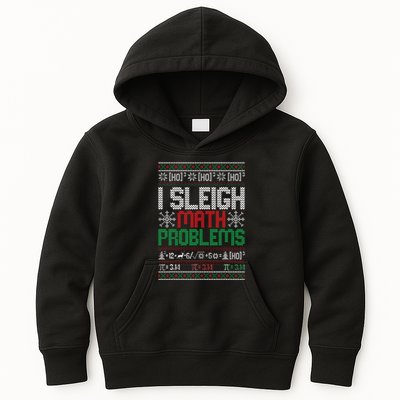 Math Teacher I Sleigh Math Problems Christmas Ugly Sweater Kids Hoodie