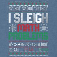 Math Teacher I Sleigh Math Problems Christmas Ugly Sweater Garment-Dyed Sweatshirt