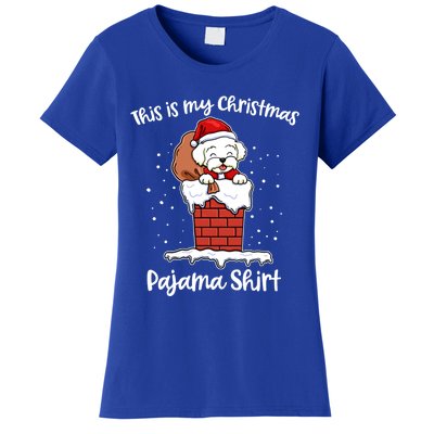 Maltese This Is My Christmas Pajama Funny Gift Women's T-Shirt