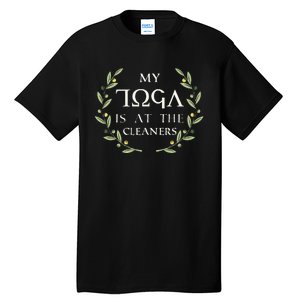 MY TOGA IS AT THE CLEANERS Funny Greek Toga Party Costume Tall T-Shirt