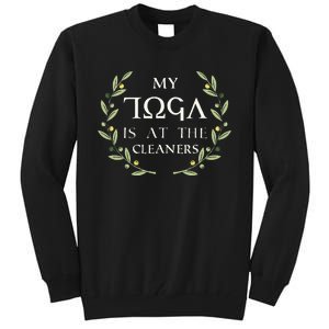 MY TOGA IS AT THE CLEANERS Funny Greek Toga Party Costume Tall Sweatshirt