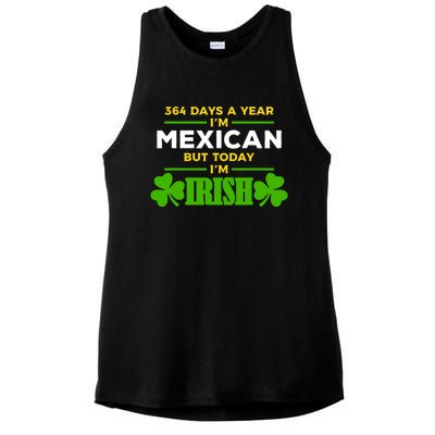 Mexican Today IM Irish Funny St. PatrickS Day Party Ladies PosiCharge Tri-Blend Wicking Tank