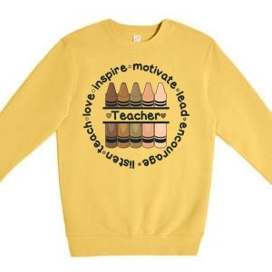 Multiethnic Teacher Inspire Motivate Lead Premium Crewneck Sweatshirt