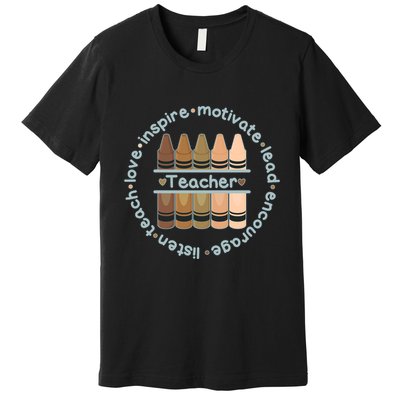 Multiethnic Teacher Inspire Motivate Lead Premium T-Shirt