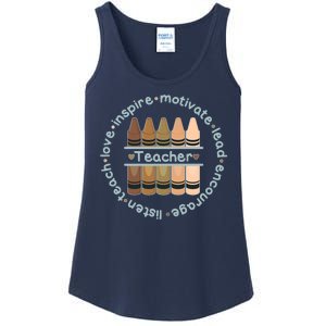 Multiethnic Teacher Inspire Motivate Lead Ladies Essential Tank