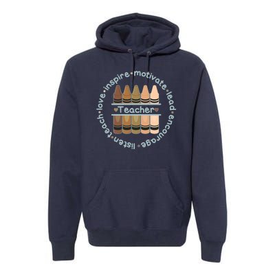 Multiethnic Teacher Inspire Motivate Lead Premium Hoodie