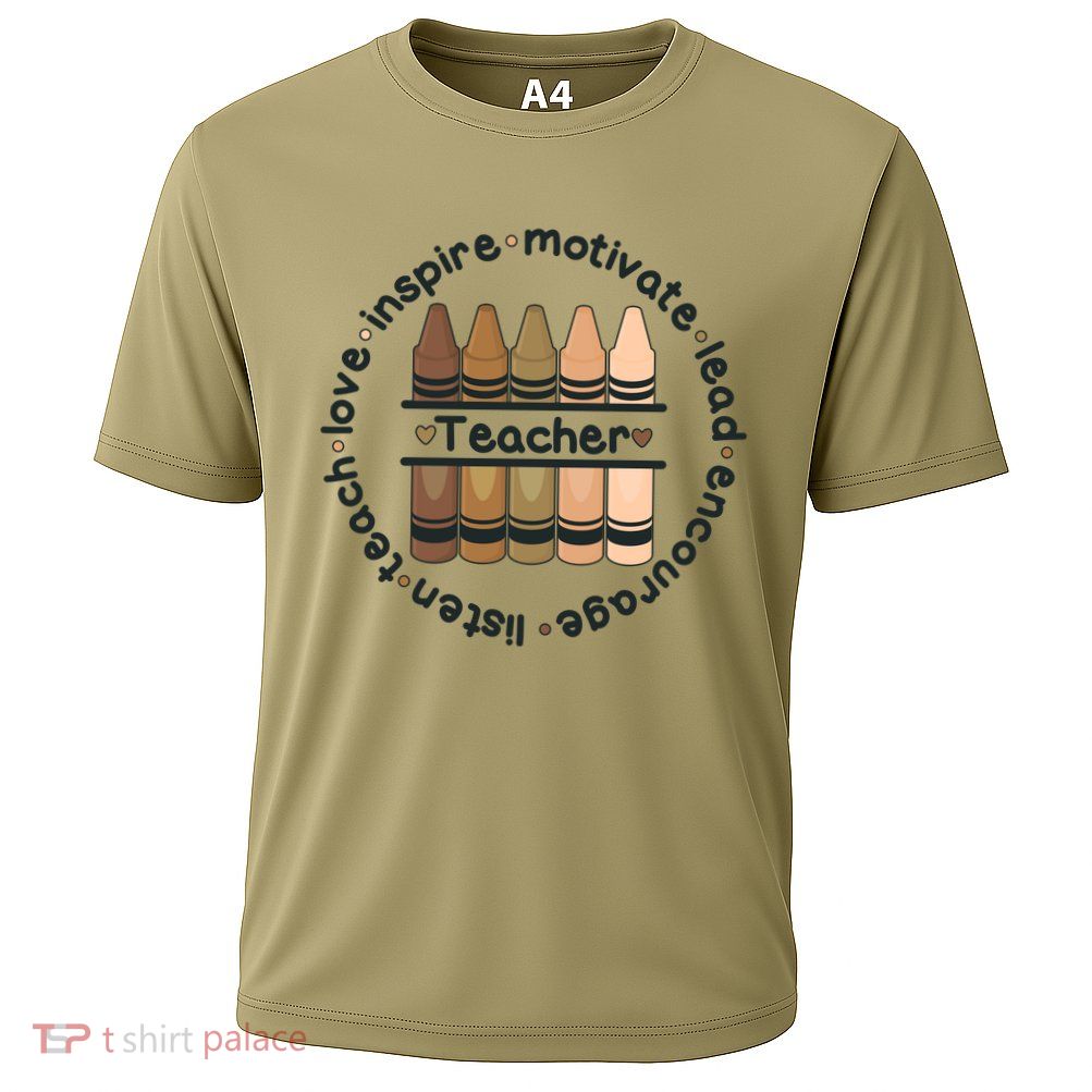 Multiethnic Teacher Inspire Motivate Lead Cooling Performance Crew T-Shirt