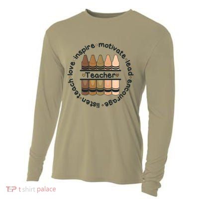 Multiethnic Teacher Inspire Motivate Lead Cooling Performance Long Sleeve Crew