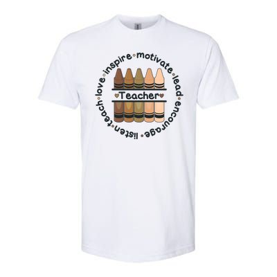 Multiethnic Teacher Inspire Motivate Lead Softstyle CVC T-Shirt