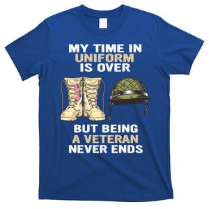 My Time In Uniform Is Over But Being A Veteran Never Ends Gift T-Shirt