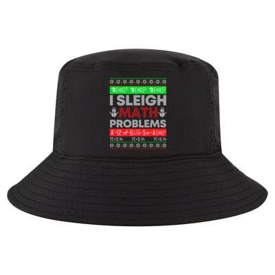 Math Teacher I Sleigh Math Problems Christmas Ugly Sweater Gift Cool Comfort Performance Bucket Hat