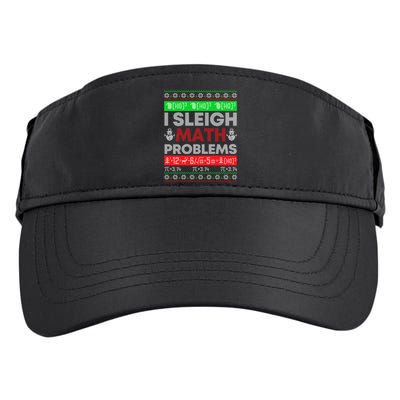 Math Teacher I Sleigh Math Problems Christmas Ugly Sweater Gift Adult Drive Performance Visor