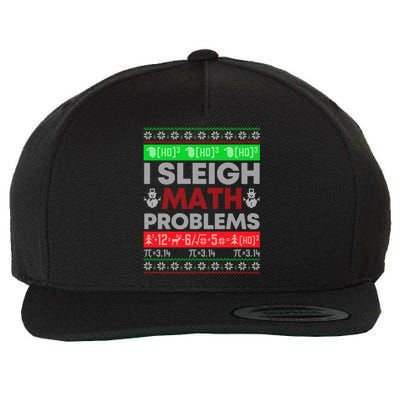 Math Teacher I Sleigh Math Problems Christmas Ugly Sweater Gift Wool Snapback Cap