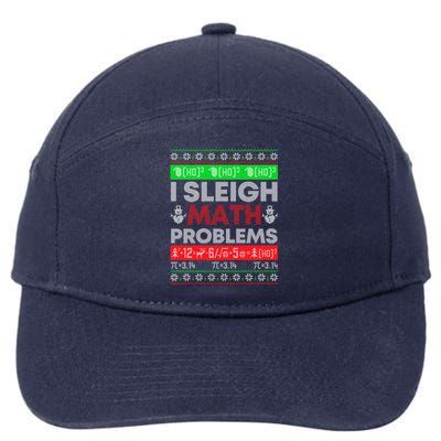 Math Teacher I Sleigh Math Problems Christmas Ugly Sweater Gift 7-Panel Snapback Hat