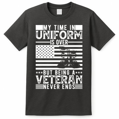 My Time In Uniform Is Over But Being A Veteran Never Ends Memorial Day Gift T-Shirt