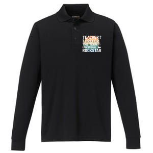 Music Teacher I Prefer Educational Rockstar Back To School Gift Performance Long Sleeve Polo