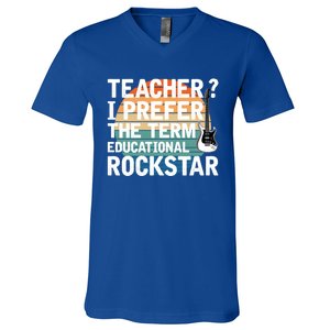 Music Teacher I Prefer Educational Rockstar Back To School Gift V-Neck T-Shirt