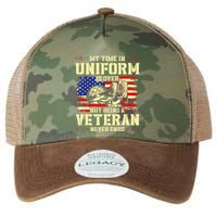 My Time In Uniform Is Over But Being A Veteran Never Ends Legacy Tie Dye Trucker Hat