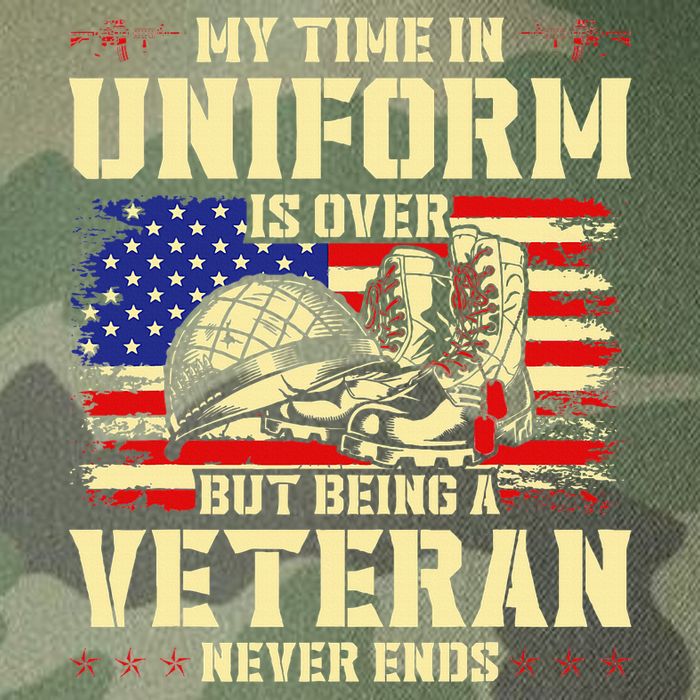 My Time In Uniform Is Over But Being A Veteran Never Ends Legacy Tie Dye Trucker Hat
