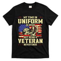 My Time In Uniform Is Over But Being A Veteran Never Ends T-Shirt