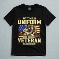 My Time In Uniform Is Over But Being A Veteran Never Ends T-Shirt