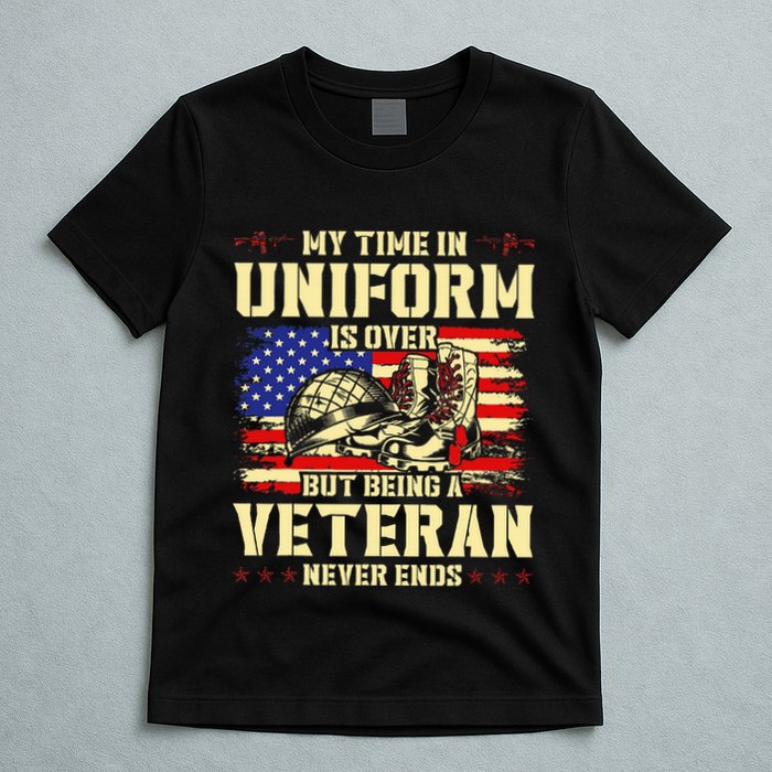 My Time In Uniform Is Over But Being A Veteran Never Ends T-Shirt