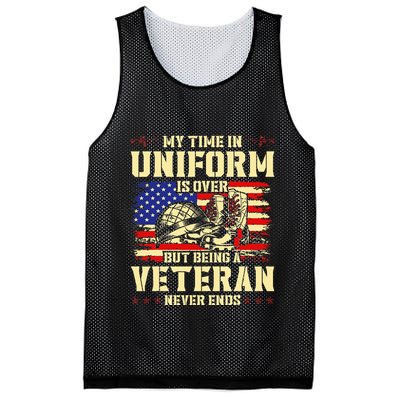 My Time In Uniform Is Over But Being A Veteran Never Ends Mesh Reversible Basketball Jersey Tank
