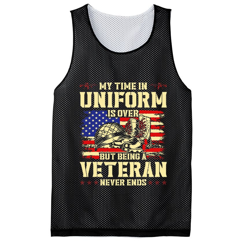 My Time In Uniform Is Over But Being A Veteran Never Ends Mesh Reversible Basketball Jersey Tank