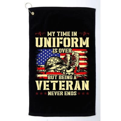 My Time In Uniform Is Over But Being A Veteran Never Ends Golf Towel