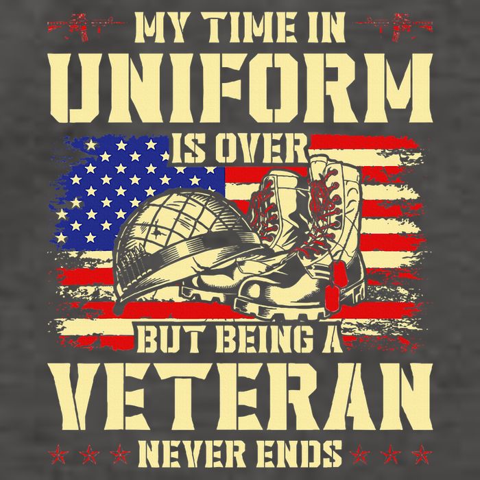 My Time In Uniform Is Over But Being A Veteran Never Ends Vector Backpack