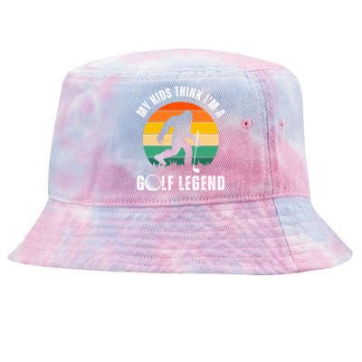 My Think IM A Golf Legend FatherS Day Golf Dad Funny Gift Tie-Dyed Bucket Hat