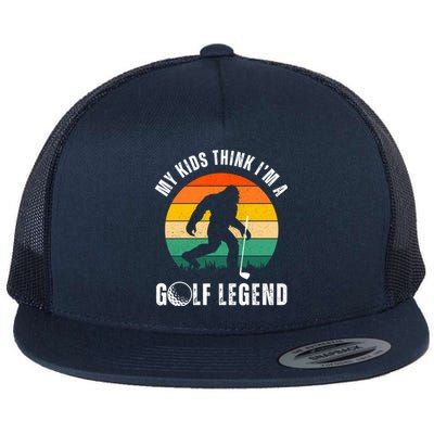 My Think IM A Golf Legend FatherS Day Golf Dad Funny Gift Flat Bill Trucker Hat