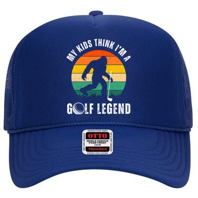 My Think IM A Golf Legend FatherS Day Golf Dad Funny Gift High Crown Mesh Back Trucker Hat