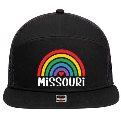 Missouri Travel I Love Missouri Usa Funny Gift 7 Panel Mesh Trucker Snapback Hat