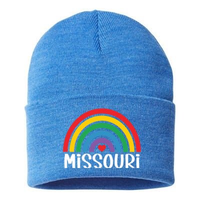 Missouri Travel I Love Missouri Usa Funny Gift Sustainable Knit Beanie