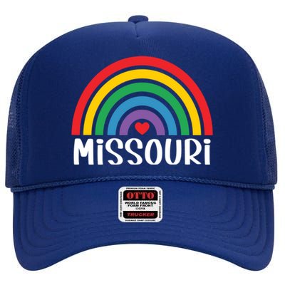 Missouri Travel I Love Missouri Usa Funny Gift High Crown Mesh Back Trucker Hat