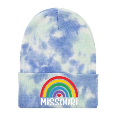 Missouri Travel I Love Missouri Usa Funny Gift Tie Dye 12in Knit Beanie