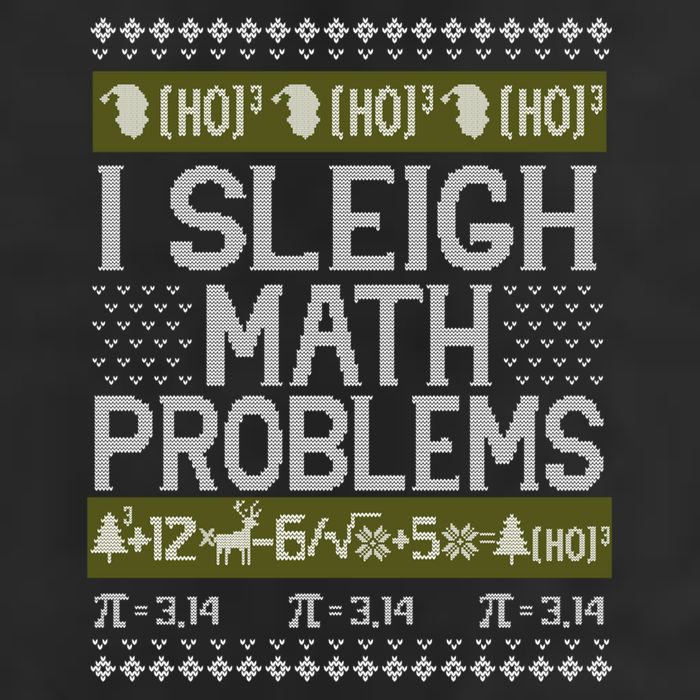 Math Teacher I Sleigh Math Problems Christmas Ugly Sweater Gift 7 Panel Mesh Trucker Snapback Hat