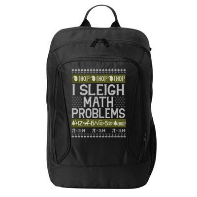 Math Teacher I Sleigh Math Problems Christmas Ugly Sweater Gift City Backpack