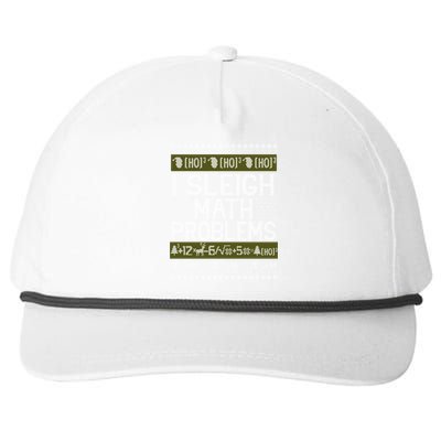 Math Teacher I Sleigh Math Problems Christmas Ugly Sweater Gift Snapback Five-Panel Rope Hat