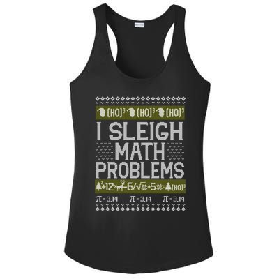 Math Teacher I Sleigh Math Problems Christmas Ugly Sweater Gift Ladies PosiCharge Competitor Racerback Tank