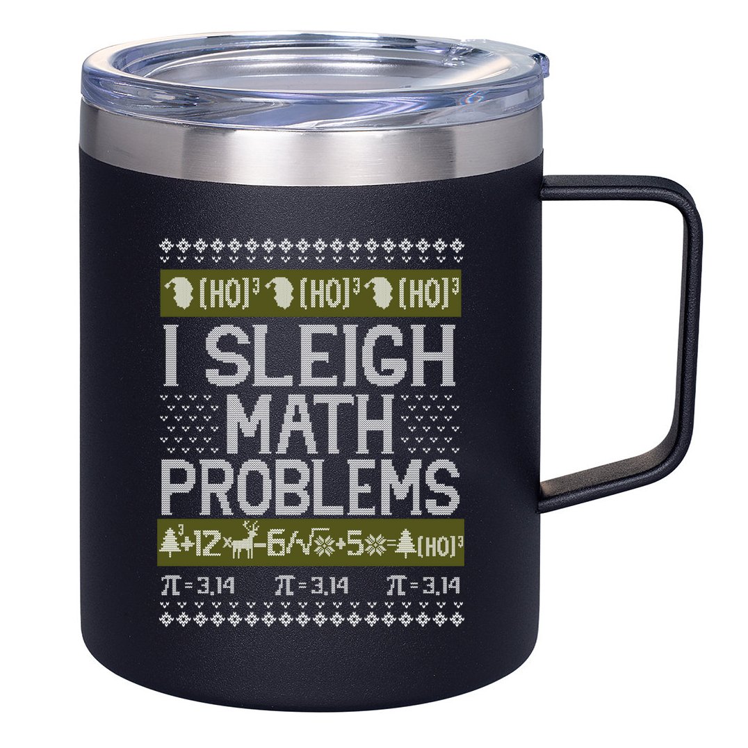Math Teacher I Sleigh Math Problems Christmas Ugly Sweater Gift 12oz Stainless Steel Coffee Mug