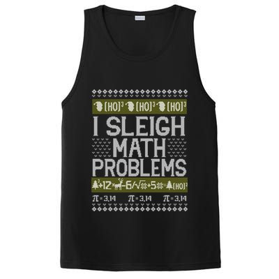 Math Teacher I Sleigh Math Problems Christmas Ugly Sweater Gift PosiCharge Competitor Tank