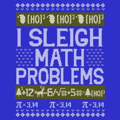 Math Teacher I Sleigh Math Problems Christmas Ugly Sweater Gift T-Shirt
