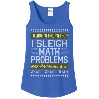 Math Teacher I Sleigh Math Problems Christmas Ugly Sweater Gift Ladies Essential Tank