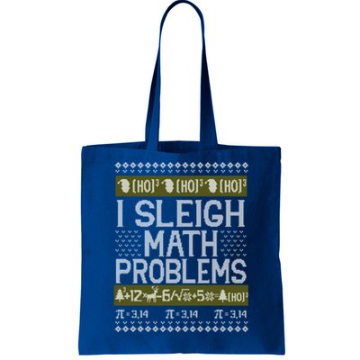 Math Teacher I Sleigh Math Problems Christmas Ugly Sweater Gift Tote Bag