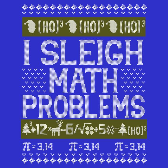 Math Teacher I Sleigh Math Problems Christmas Ugly Sweater Gift Premium T-Shirt