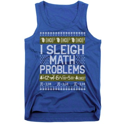 Math Teacher I Sleigh Math Problems Christmas Ugly Sweater Gift Tank Top