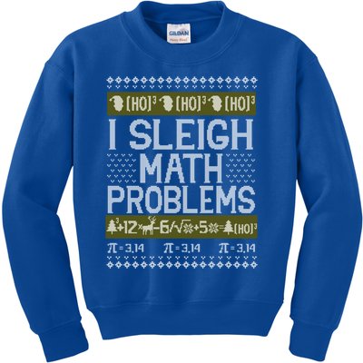 Math Teacher I Sleigh Math Problems Christmas Ugly Sweater Gift Kids Sweatshirt